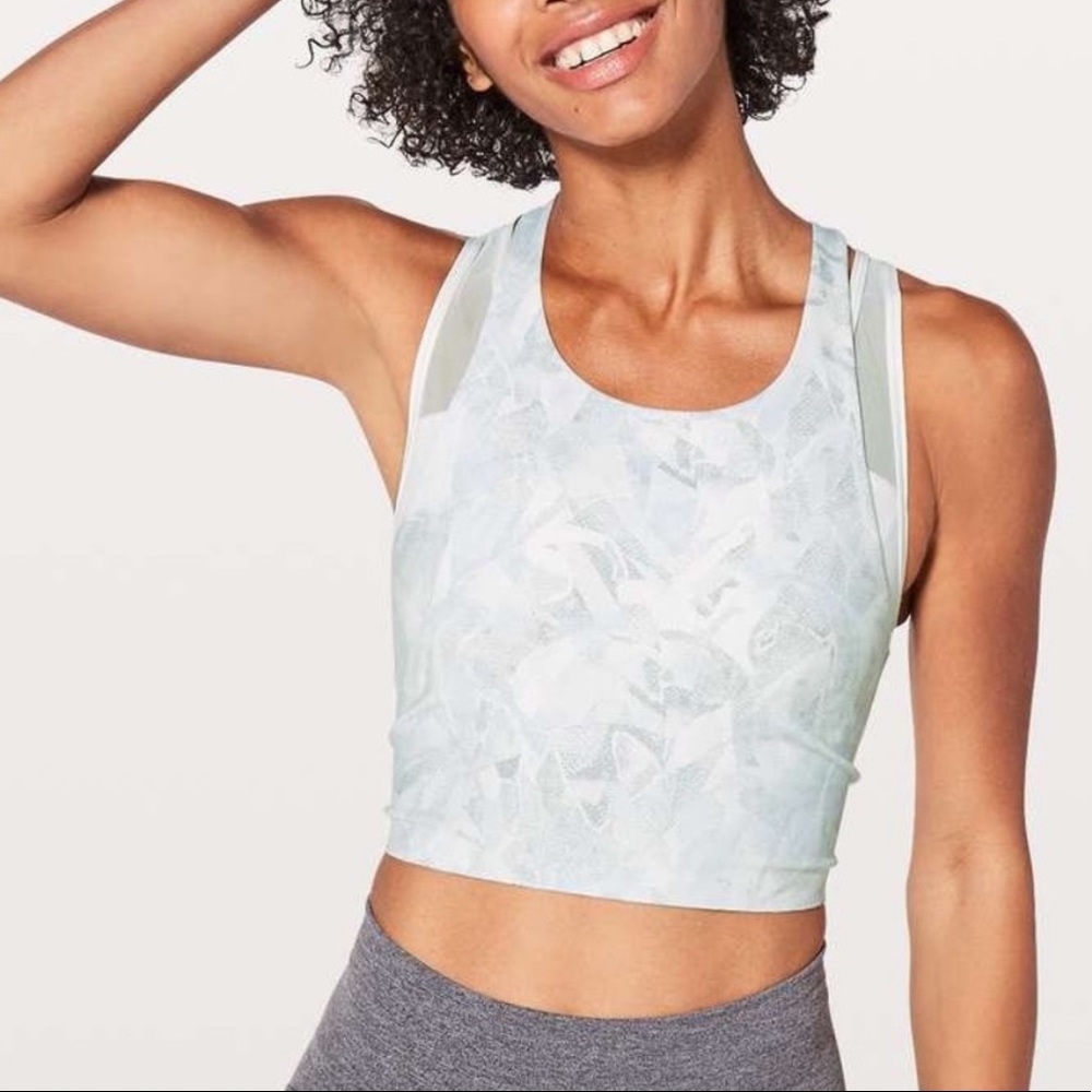 Lululemon cropped tank top snake print size 2